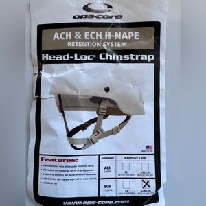 Ops-Core ACH & ECH H-Nape Head-Loc Helmet Chinstrap Retention System Tan NEW
